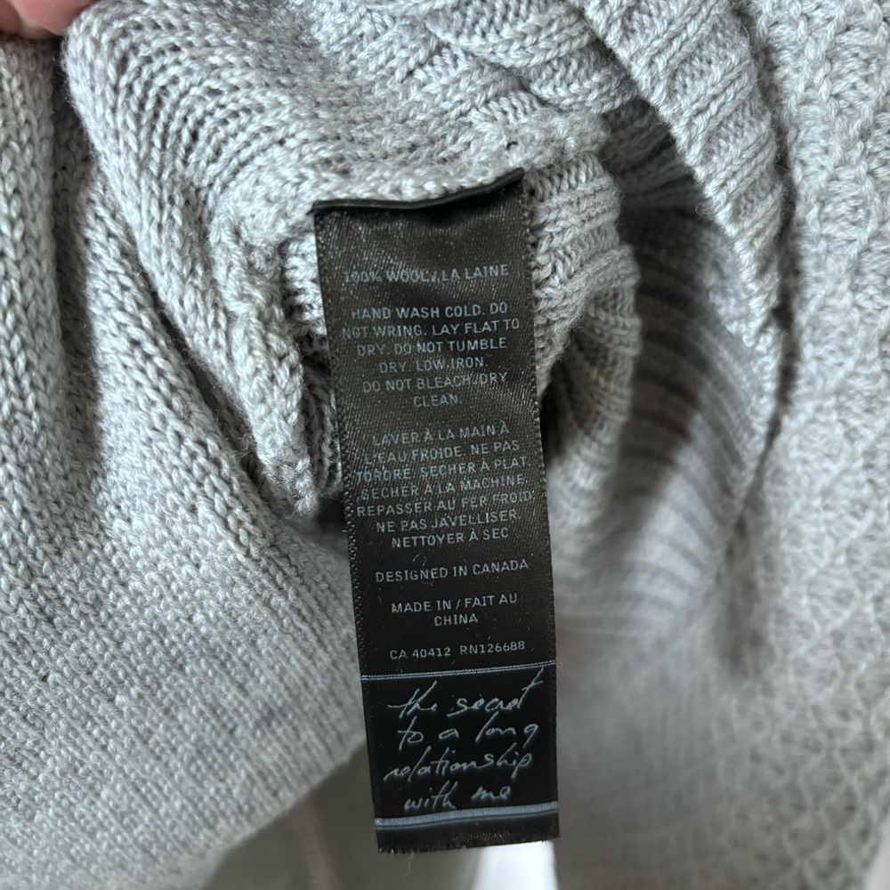 NOEL ASMAR Grey waffle knit wool turtleneck sweater XS - Picture 5 of 8